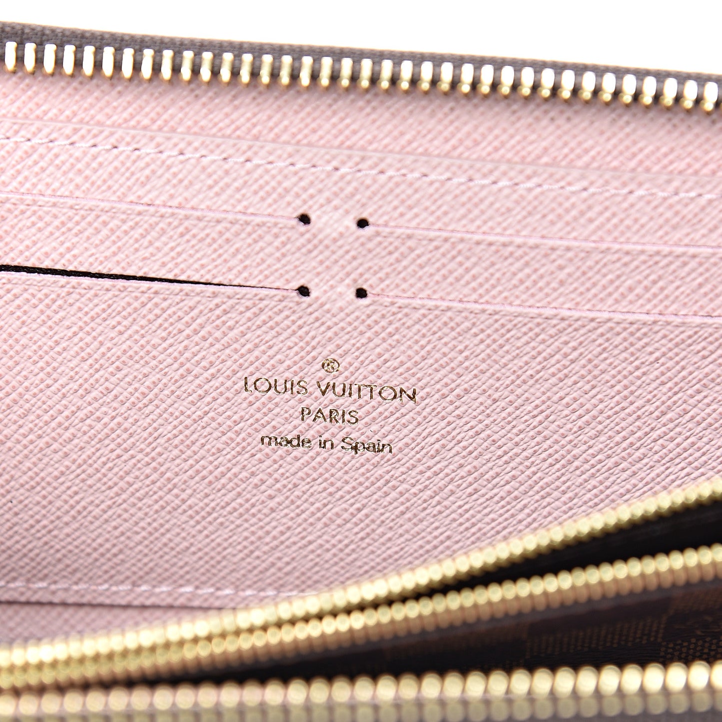 Damier Ebene Clemence Wallet Rose Ballerine