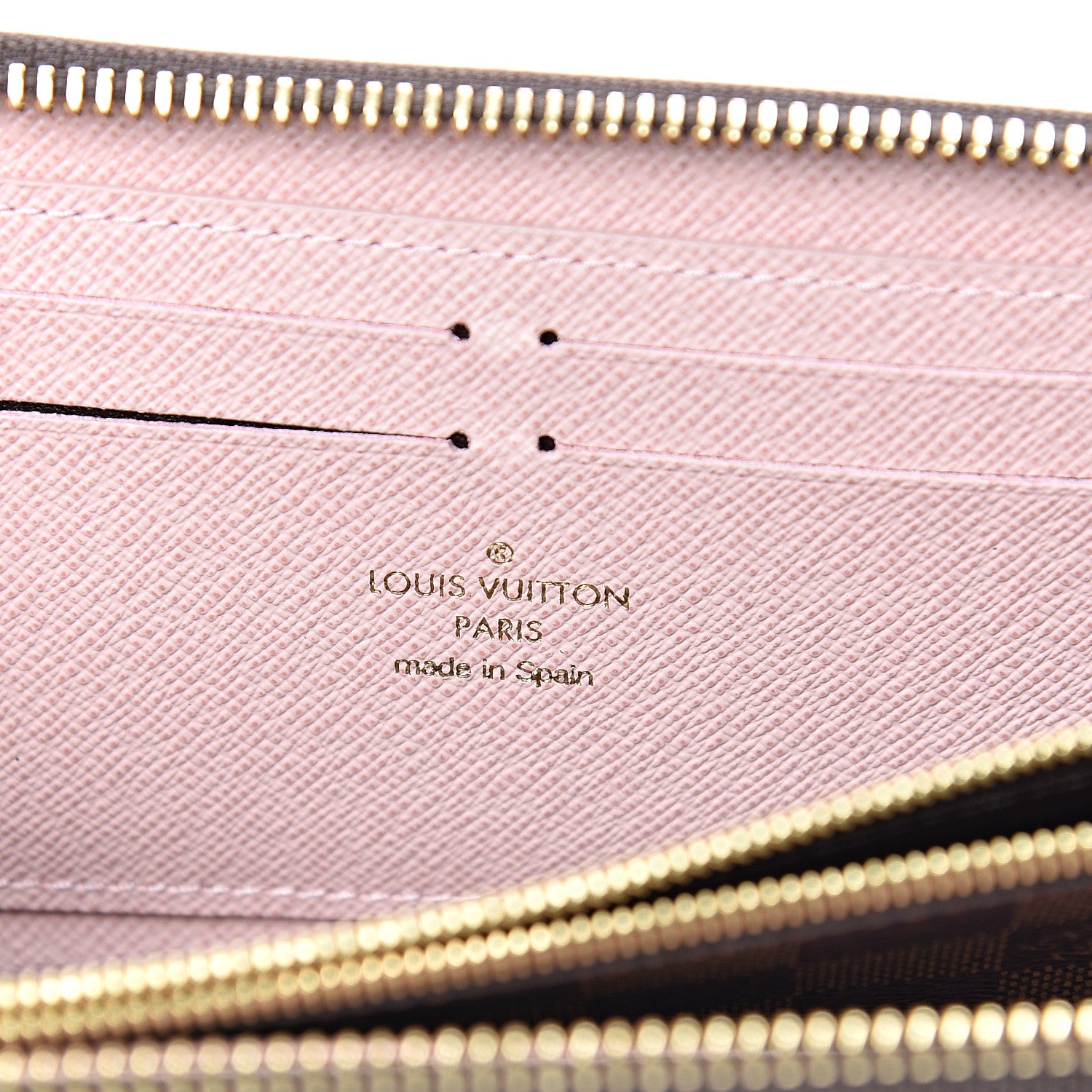 Louis Vuitton Damier Ebene Clemence Wallet Rose Ballerine 5 of 6