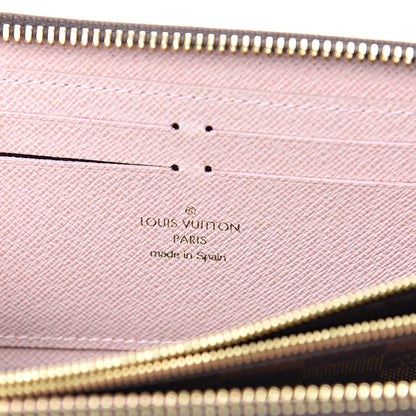 Louis Vuitton Damier Ebene Clemence Wallet Rose Ballerine 5 of 6
