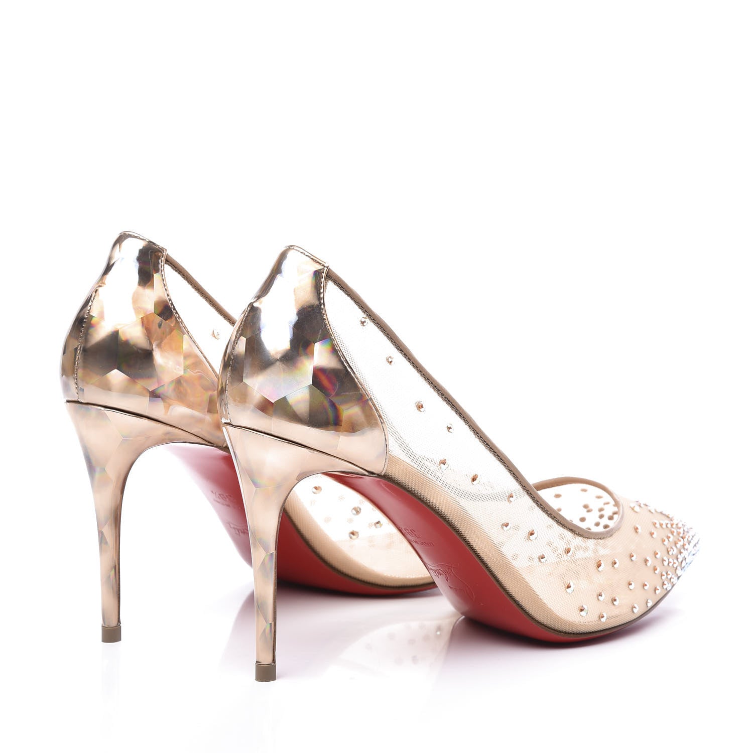 Christian Louboutin Crystal Strass Follies 85 Pumps 39.5 Gold 4 of 10
