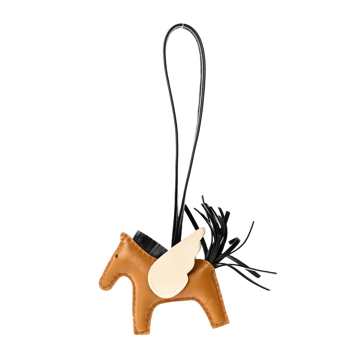 Milo Lambskin Grigri Rodeo Pegase Horse Bag Charm PM Sesame Black Nata