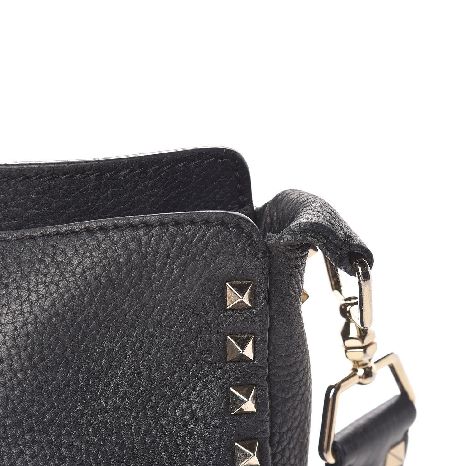 Valentino Garavani Pebbled Calfskin Small Rockstud Flip-Lock Messenger Bag Black 13 of 15