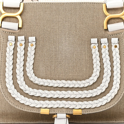 Chloe Canvas Calfskin Small Marcie Satchel White 8 of 19