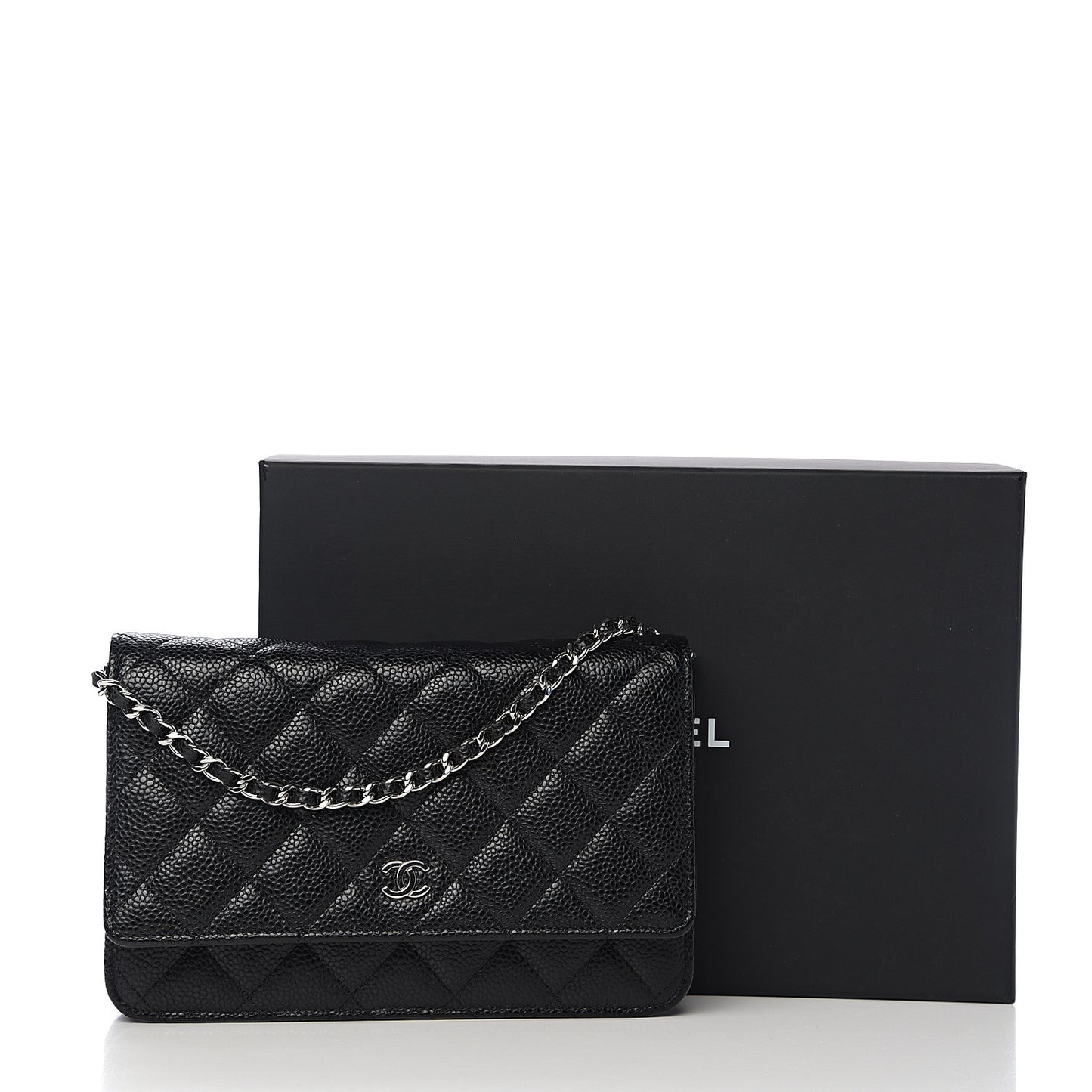 Caviar Quilted Wallet On Chain WOC Black