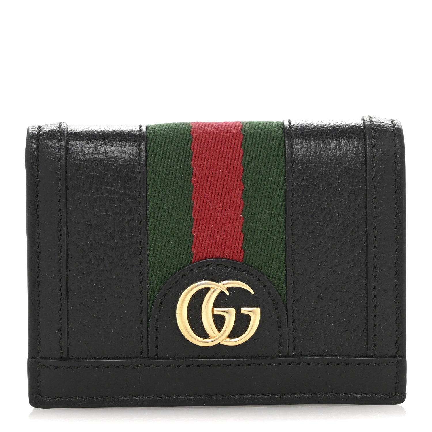 Gucci Calfskin Web Ophidia Card Case Black 1 of 9