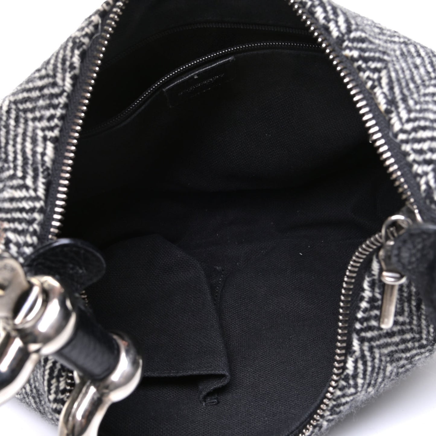 Knit Shoulder Bag Black White