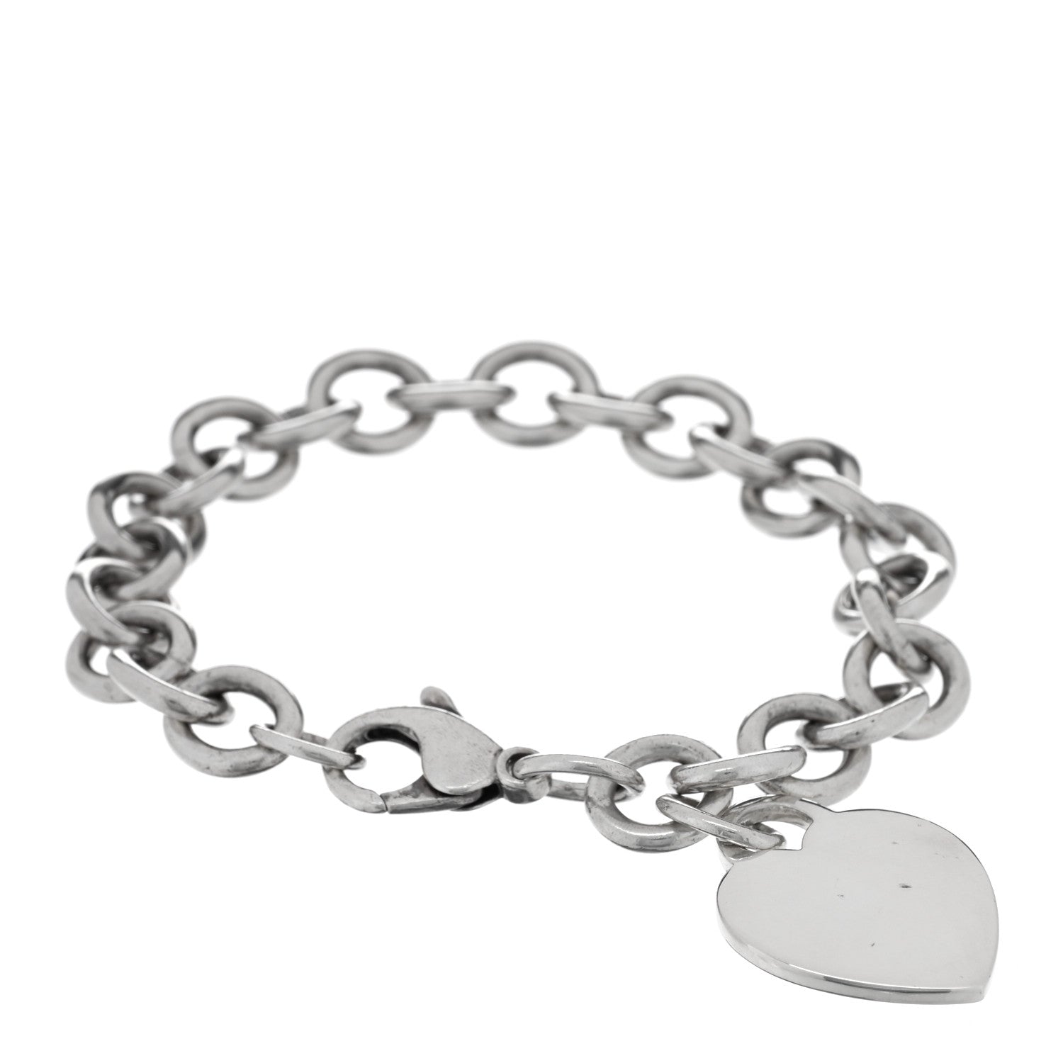 Tiffany Sterling Silver Heart Tag Charm Bracelet 1 of 3
