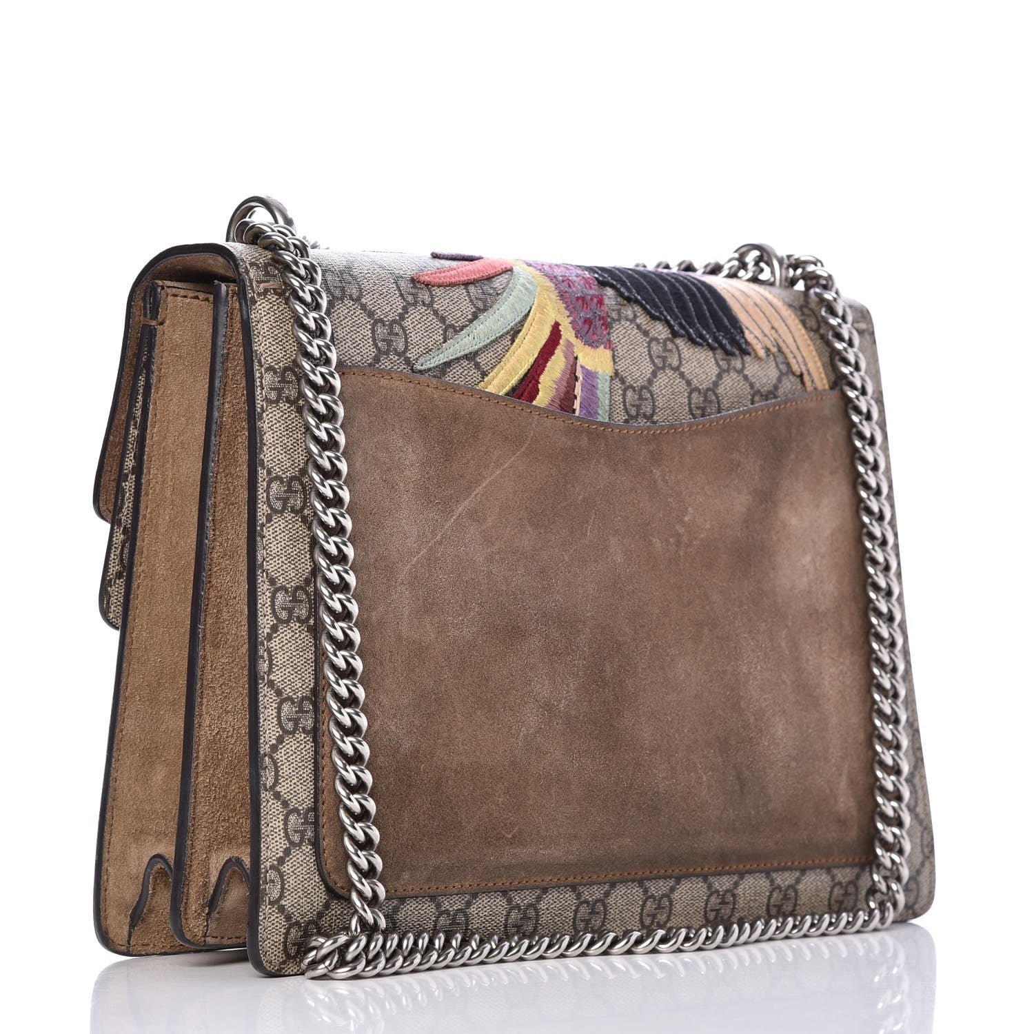 Gucci GG Supreme Monogram Embroidered Medium Dionysus Shoulder Bag Taupe 3 of 11