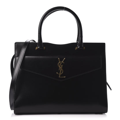 Saint Laurent Shiny Calfskin Medium Uptown Tote Black 1 of 8