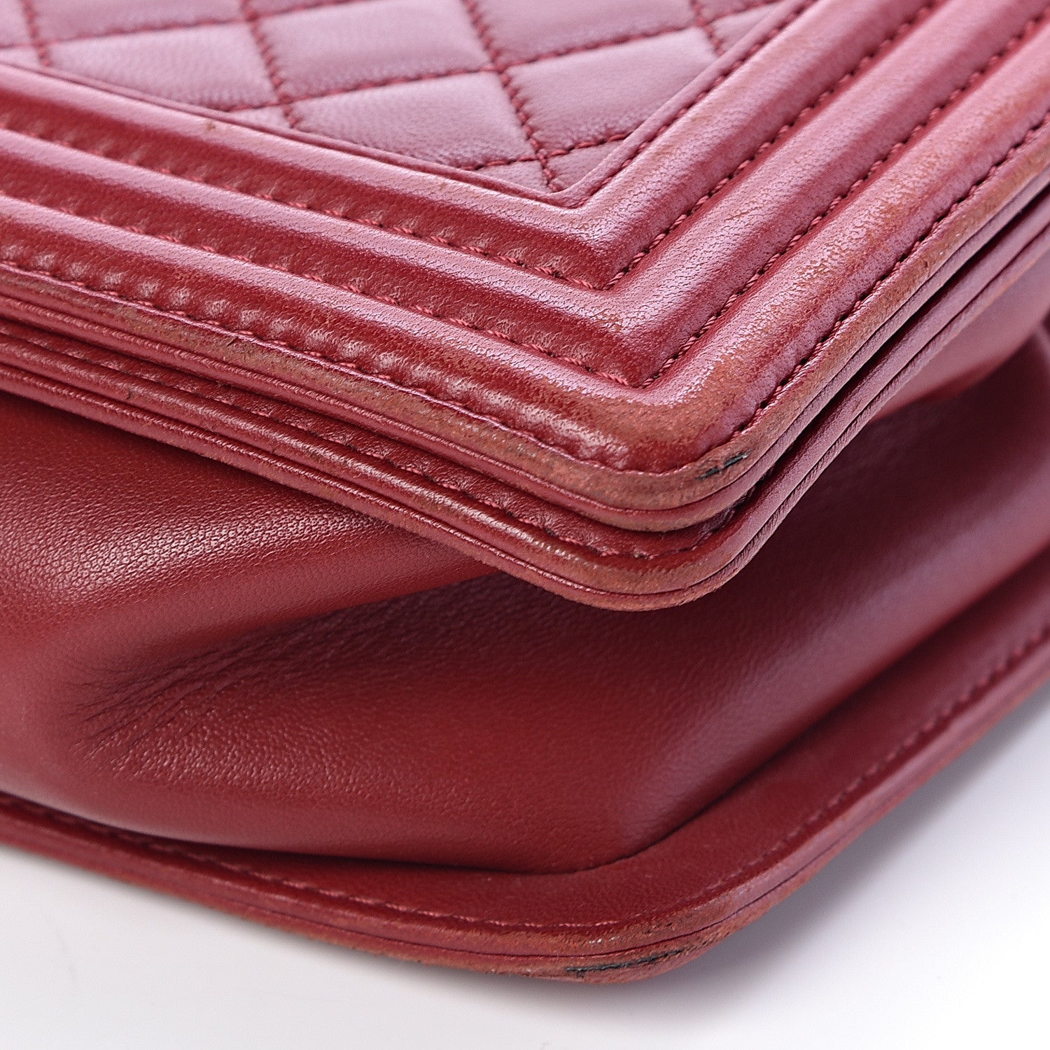 Chanel Lambskin Quilted New Medium Boy Flap Dark Red 11 of 12