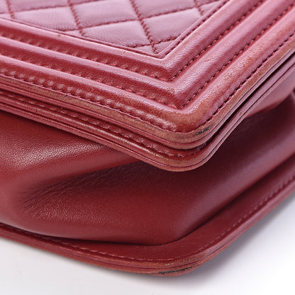Chanel Lambskin Quilted New Medium Boy Flap Dark Red 11 of 12