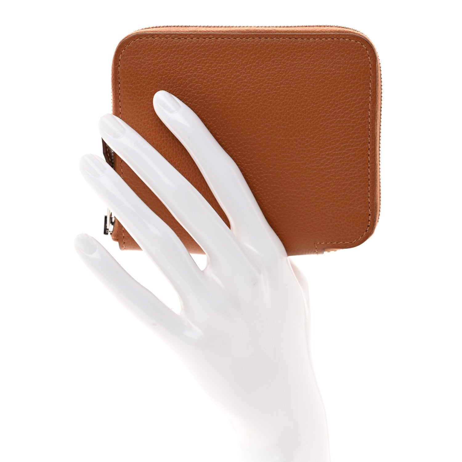 Hermes Evercolor Barenia Silk'In Compact Wallet Gold 2 of 9