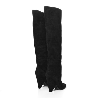 Saint Laurent Velvet Niki 105 Thigh High Boots 40 Black 4 of 6