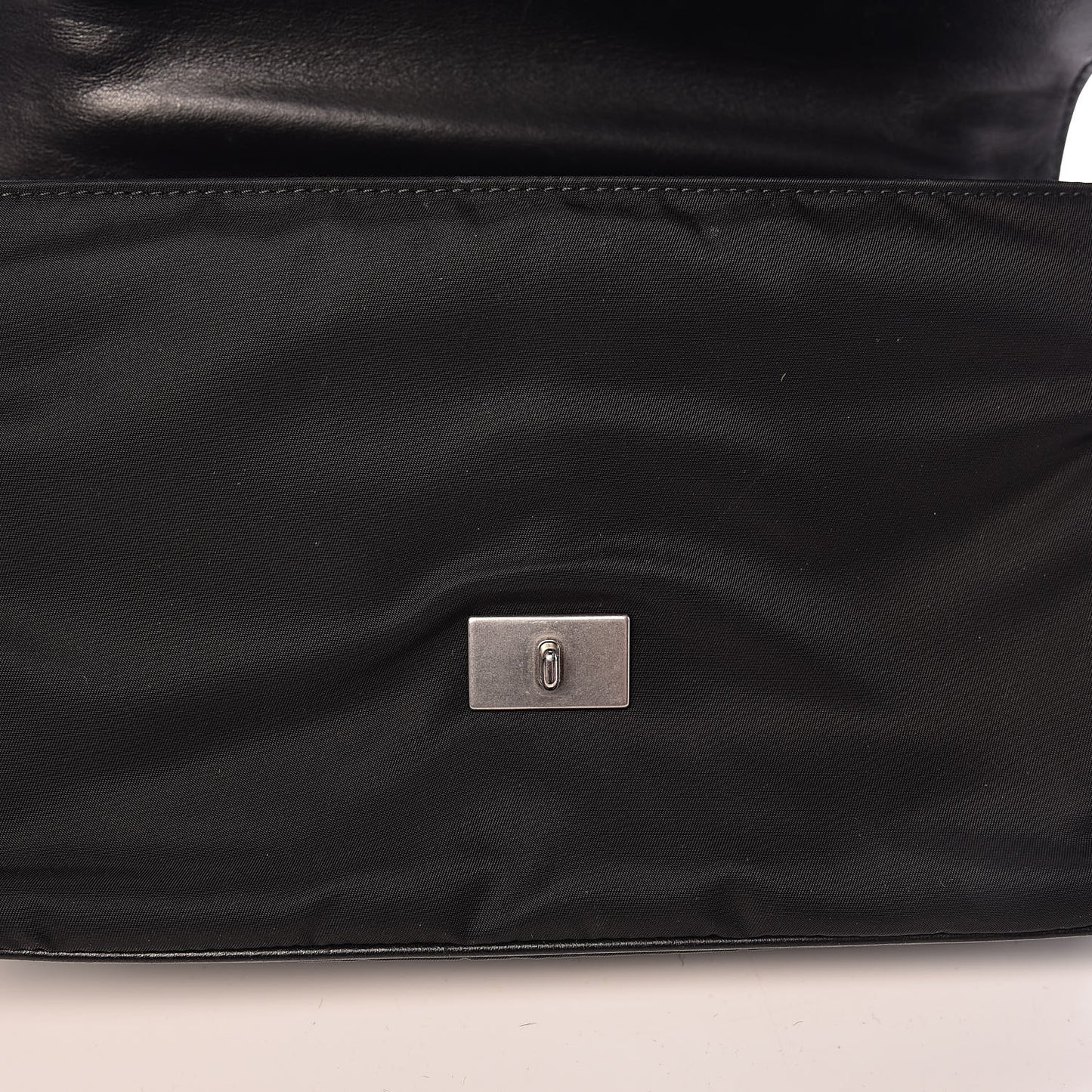 Nylon Calf Hair Leopard Print Crossbody Bag Black Sole
