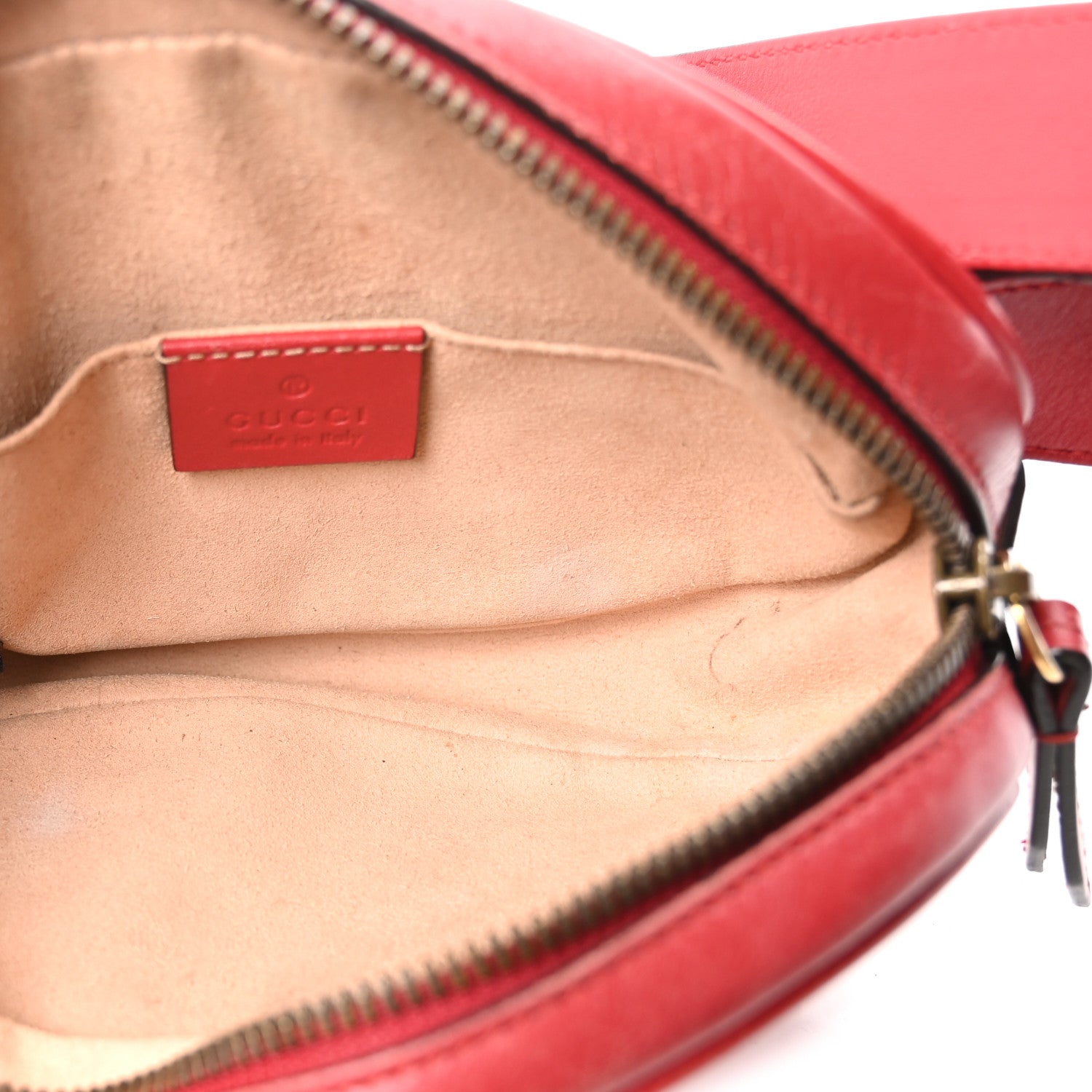 Gucci Calfskin Matelasse GG Marmont Belt Bag 85 34 Hibiscus Red 4 of 9