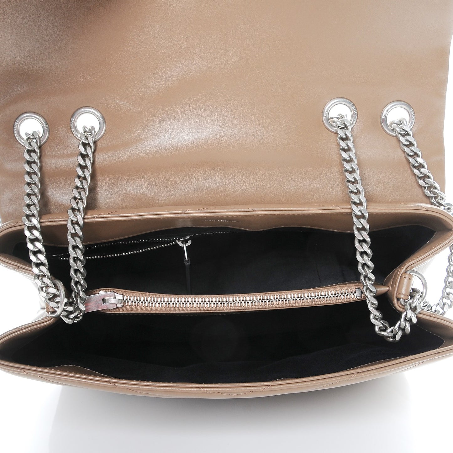 Calfskin Y Quilted Monogram Medium Loulou Chain Satchel Desert Storm