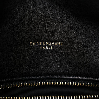 Saint Laurent Lambskin Quilted Medium Loulou Puffer Monogram Chain Satchel Black 6 of 15