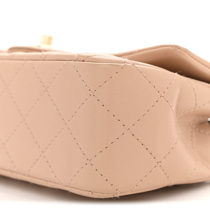 Chanel Lambskin Quilted Mini Rectangular Flap Beige 10 of 12