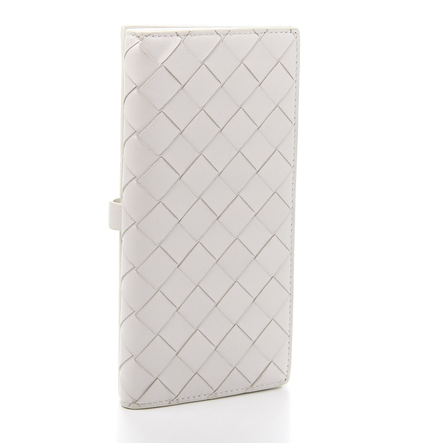 Nappa Intrecciato Continental Snap Wallet White