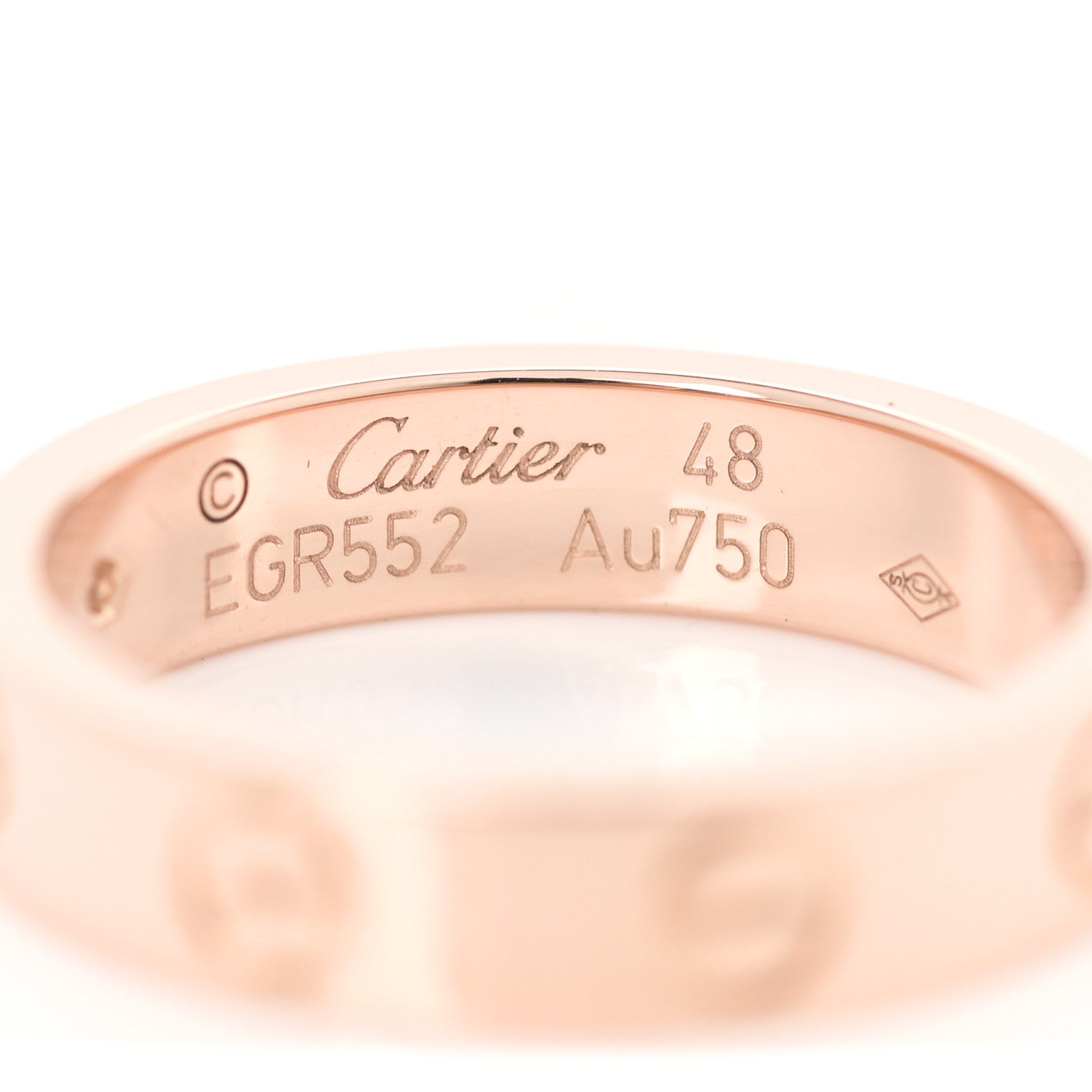 Cartier 18K Pink Gold Diamond 4mm LOVE Wedding Band Ring 48 4.5 4 of 5