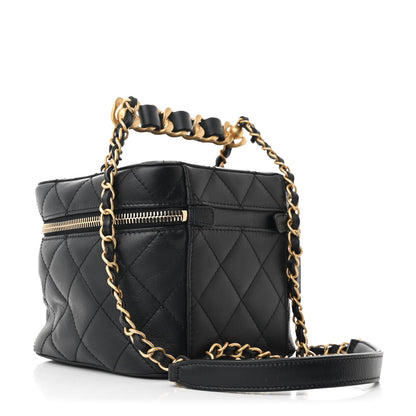 Chanel Calfskin Quilted Small Vanity Case With Chain Black 4 of 12