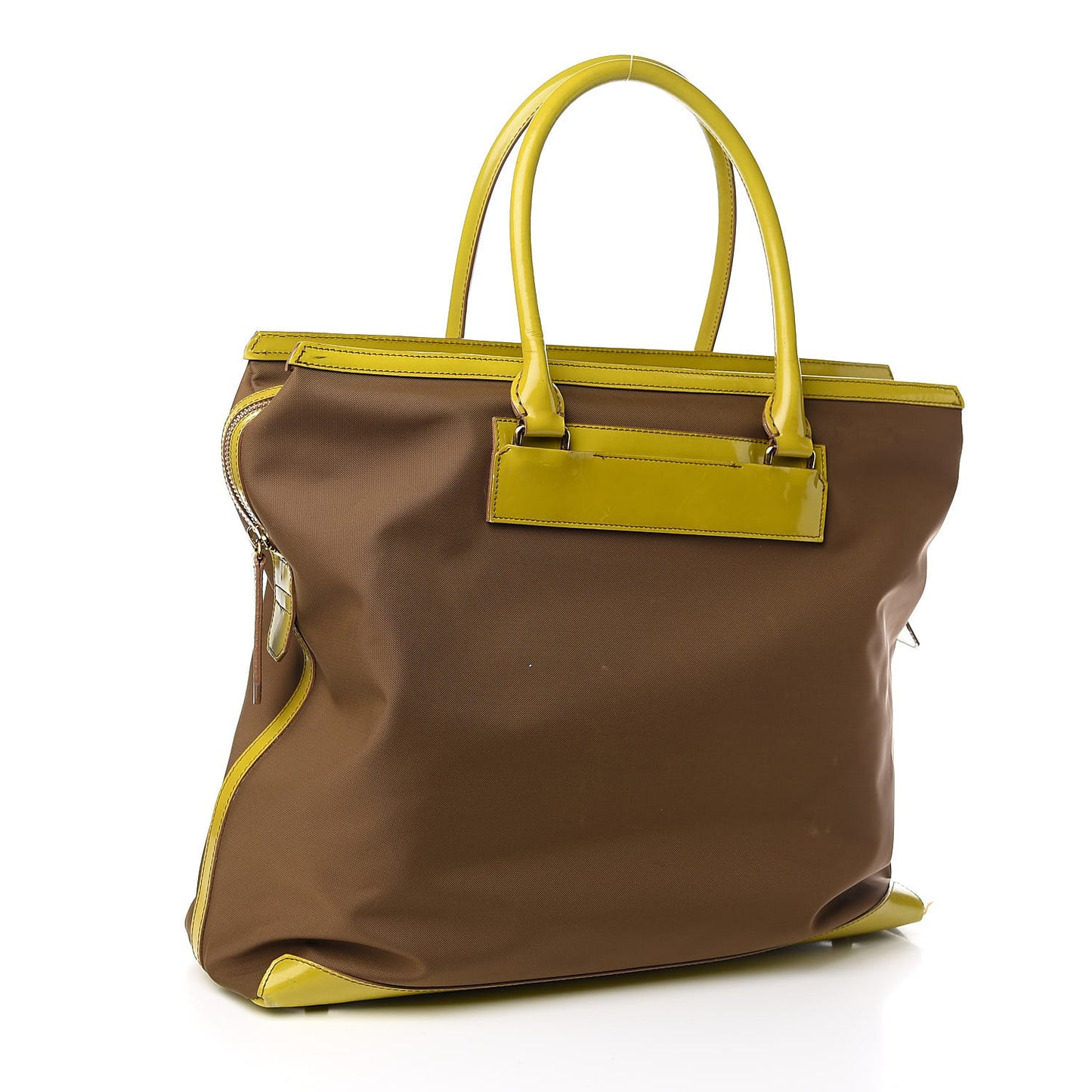 Nylon Patent Tote Green