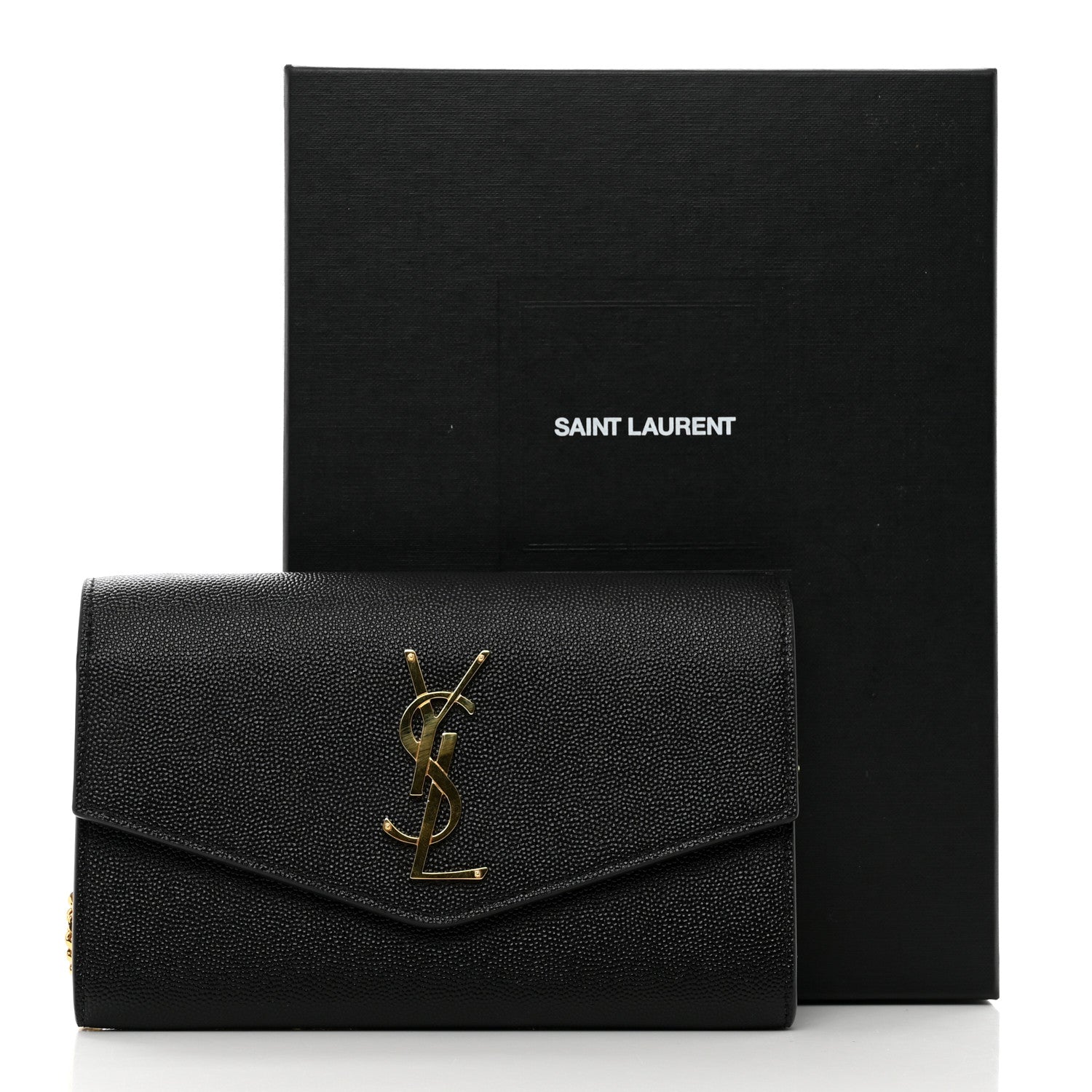Saint Laurent Grain de Poudre Uptown Chain Wallet Black 11 of 11