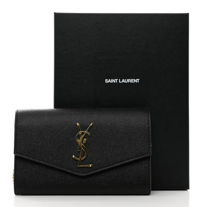 Saint Laurent Grain de Poudre Uptown Chain Wallet Black 11 of 11