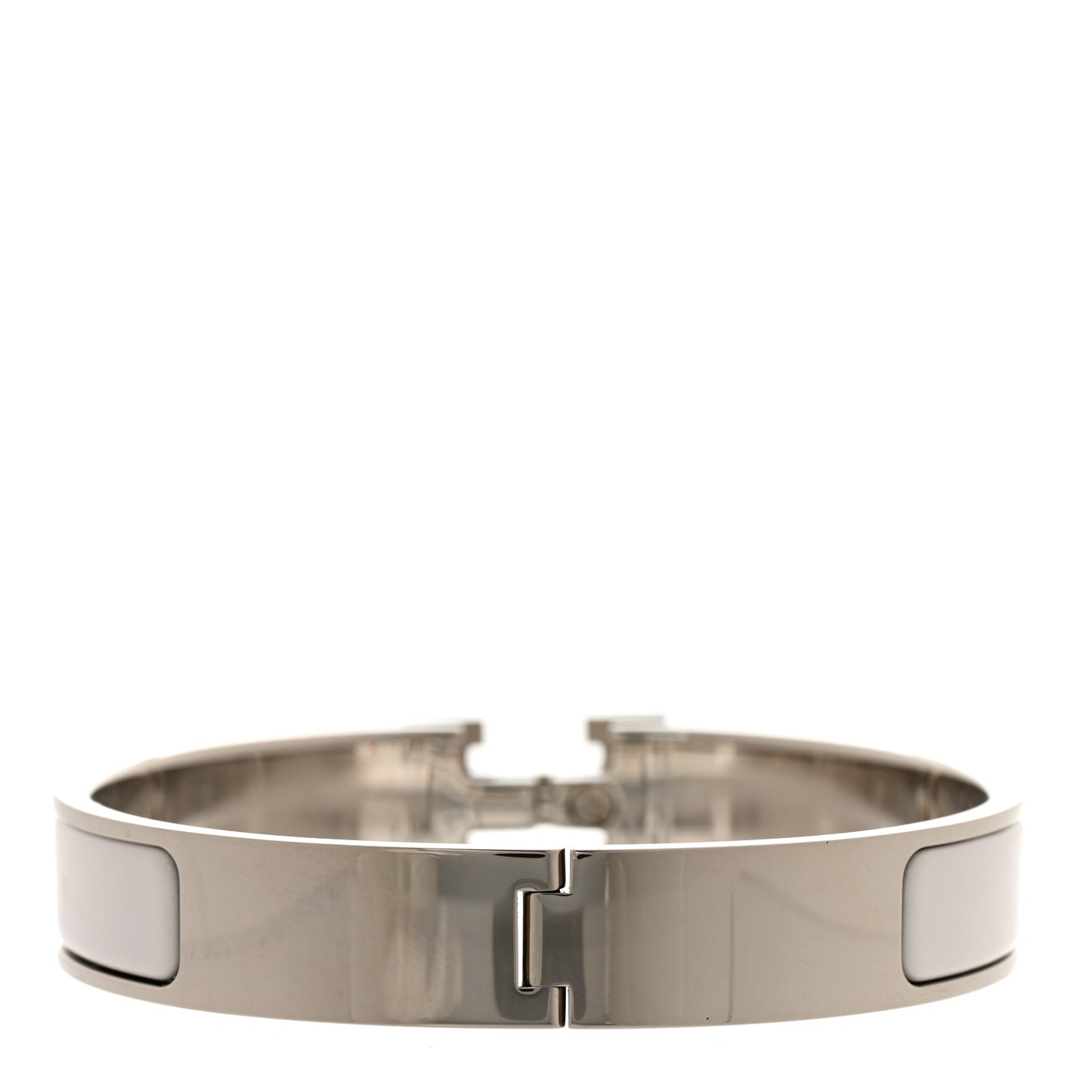 Enamel Narrow Clic Clac H Bracelet PM White