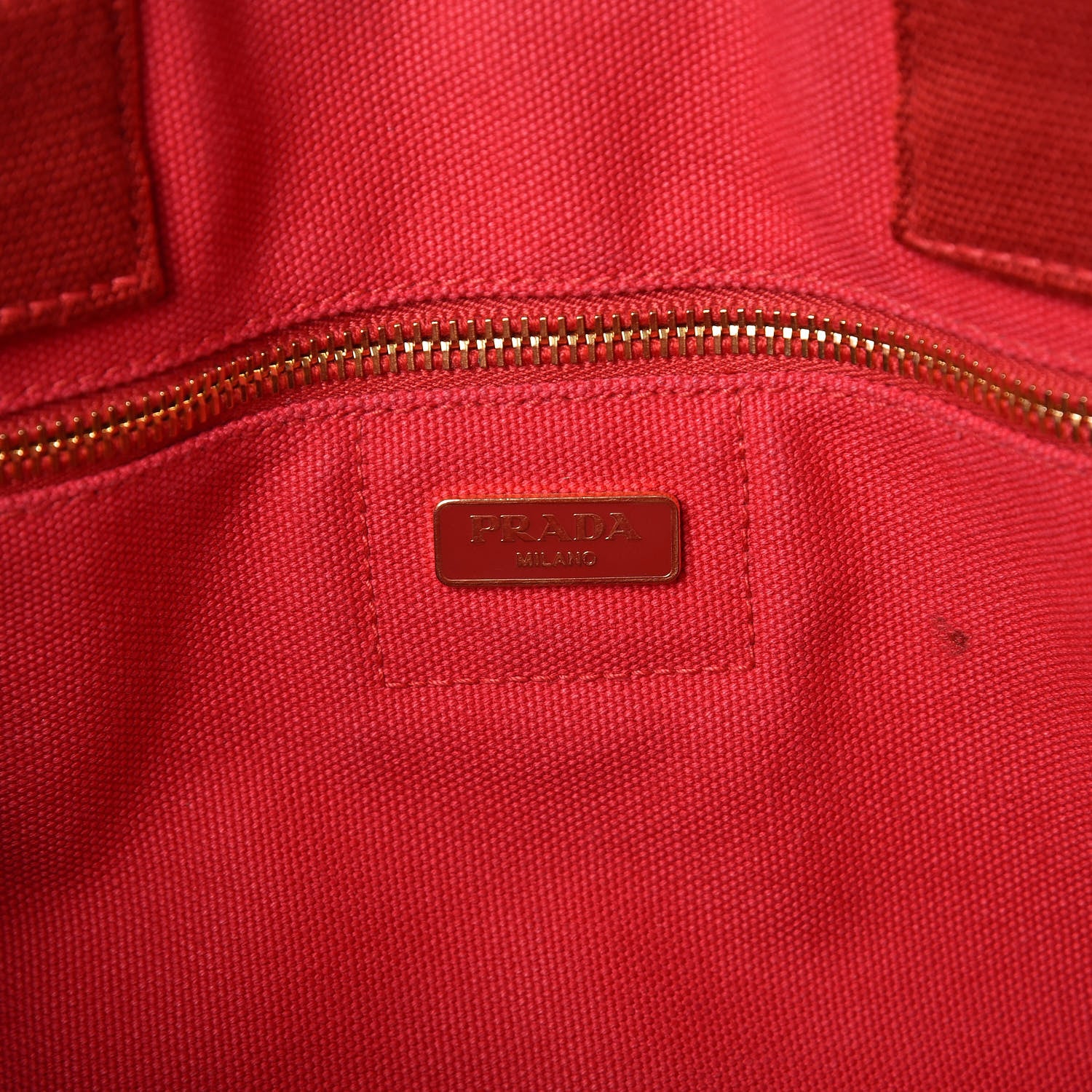 Prada Canapa Large Logo Shopping Tote Rosso 7 of 14
