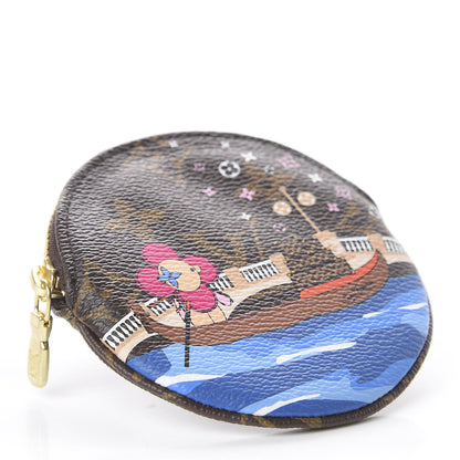 Louis Vuitton Monogram 2019 Christmas Animation Round Coin Purse Blue 6 of 10
