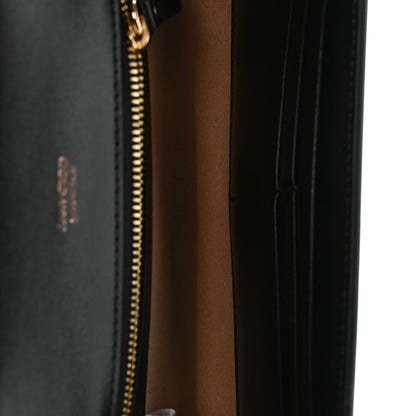 Jimmy Choo Box Calfskin Varenne Pearl Avenue Chain Clutch Black 5 of 9
