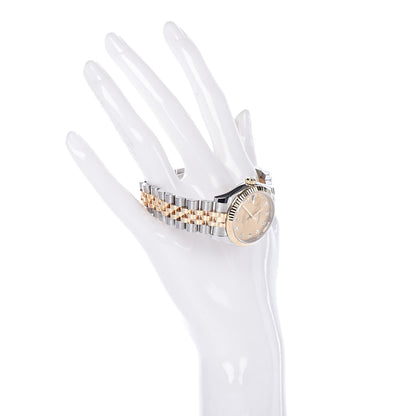 Rolex Stainless Steel 18K Yellow Gold Diamond 31mm Oyster Perpetual Datejust Watch Champagne 178273 2 of 10