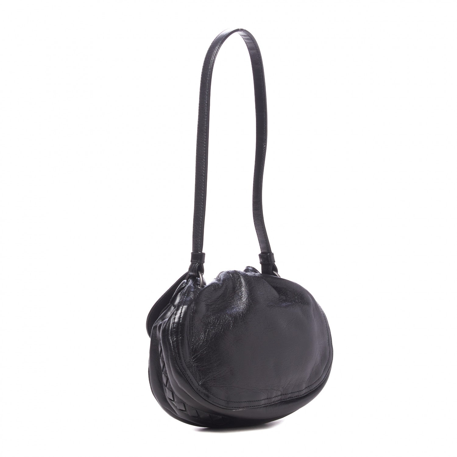 Bottega Veneta Calfskin Intrecciato Small Elastic Flap Black 2 of 7