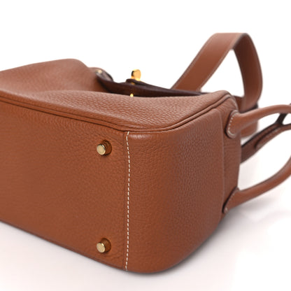 Hermes Taurillon Clemence Mini Lindy 20 Gold 9 of 9
