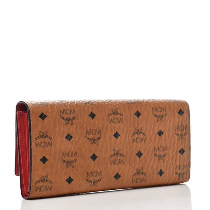 MCM Visetos Continental Flap Wallet Cognac Red 3 of 6