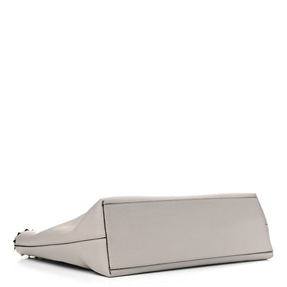 Valentino Garavani Grained Calfskin Rockstud Shoulder Tote Pastel Grey 3 of 4