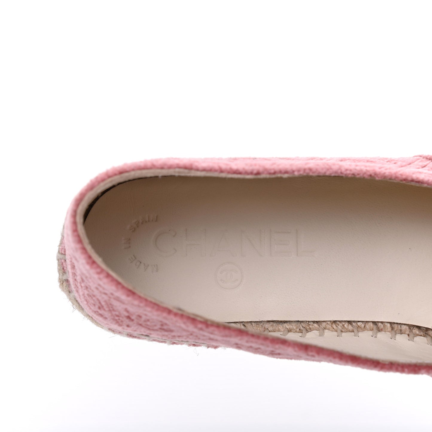 Velvet Grosgrain Quilted Camellia CC Espadrilles 39 Pink Black