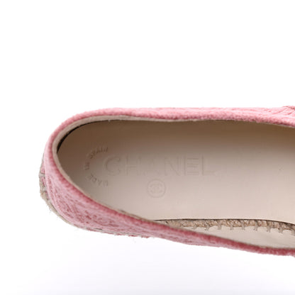 Chanel Velvet Grosgrain Quilted Camellia CC Espadrilles 39 Pink Black 7 of 9
