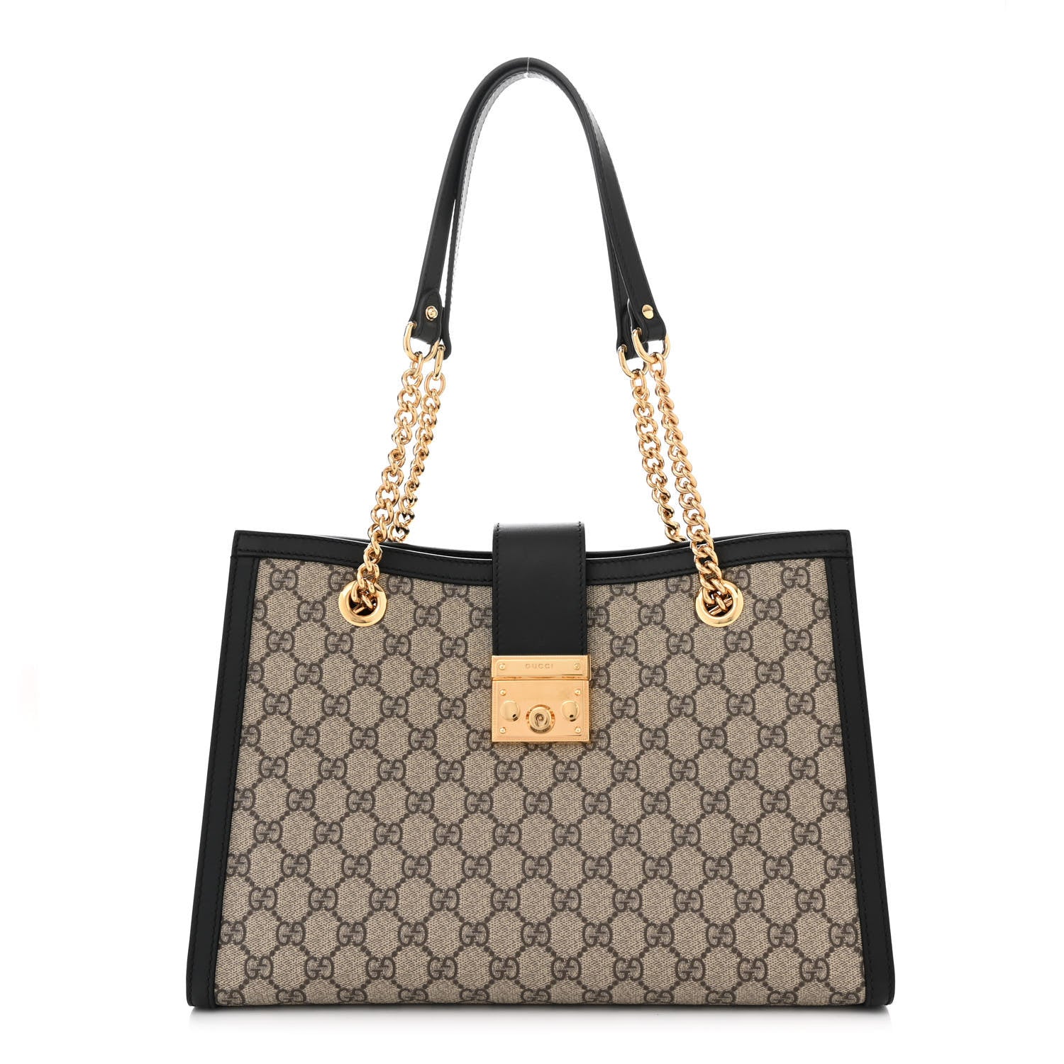 Gucci GG Supreme Monogram Medium Padlock Tote Black 1 of 11