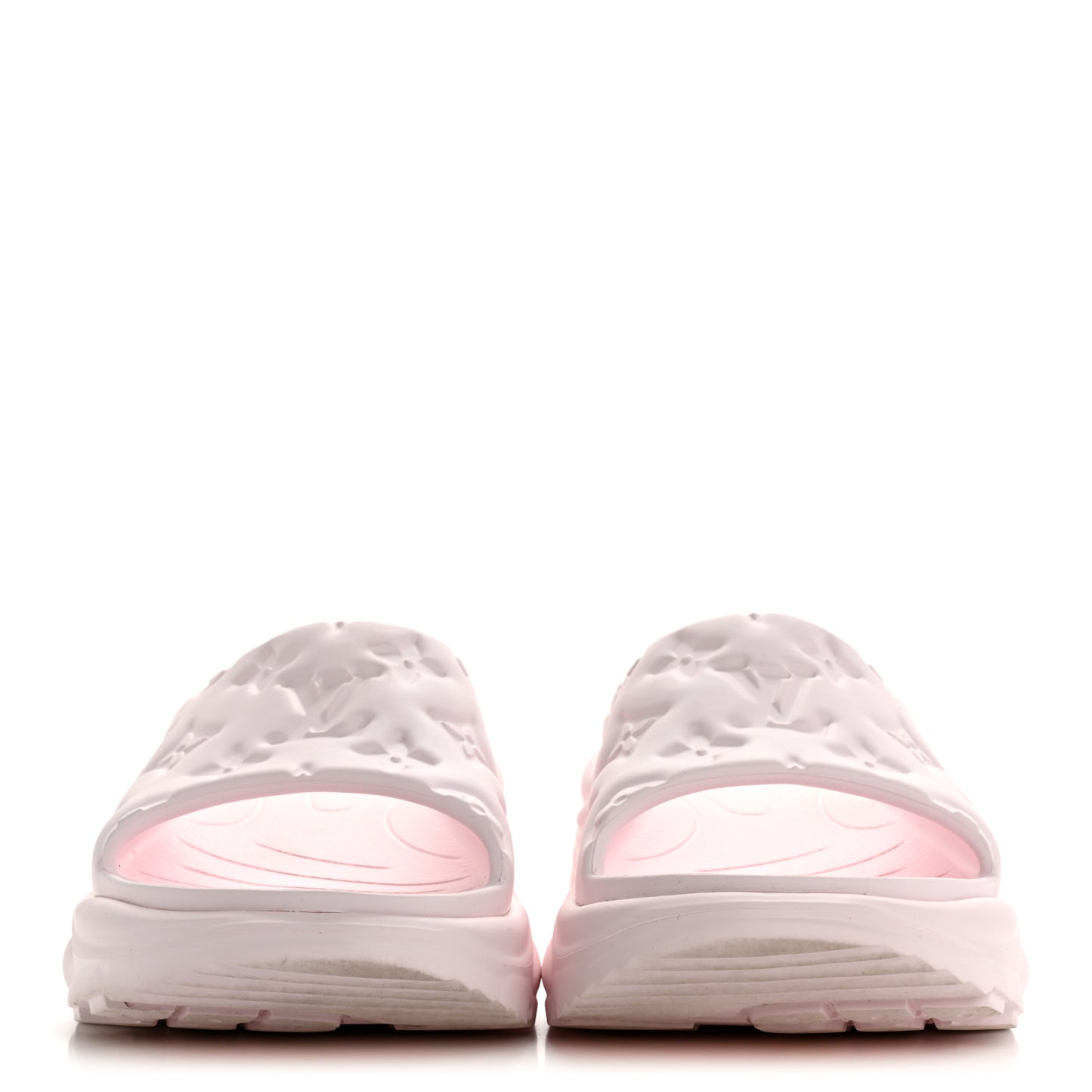 Rubber Monogram Embossed Pool 55 Flat Comfort Mule 40 Rose Clair