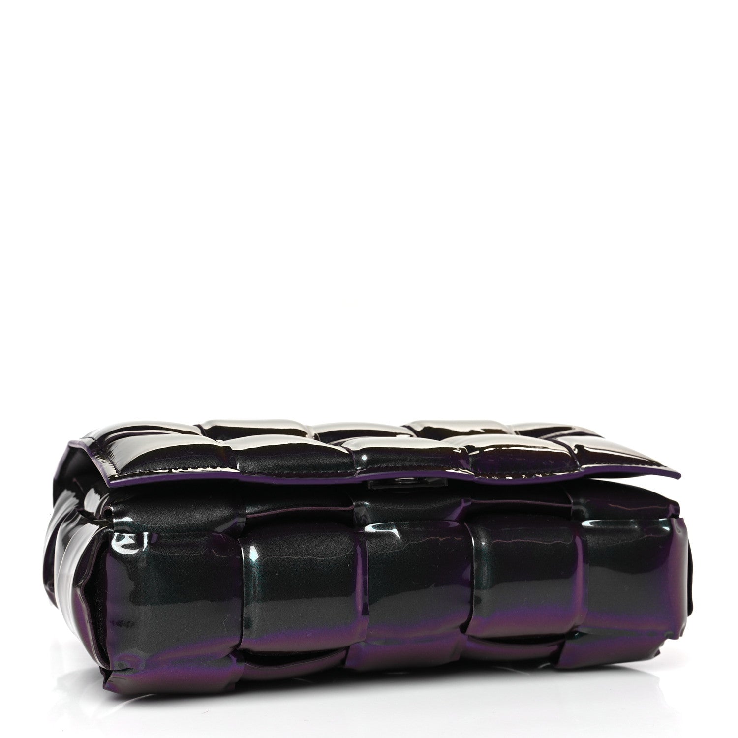Bottega Veneta Glossy Nail Polish Nappa Maxi Intreccio Padded Cassette Crossbody Bag Holographic 4 of 9