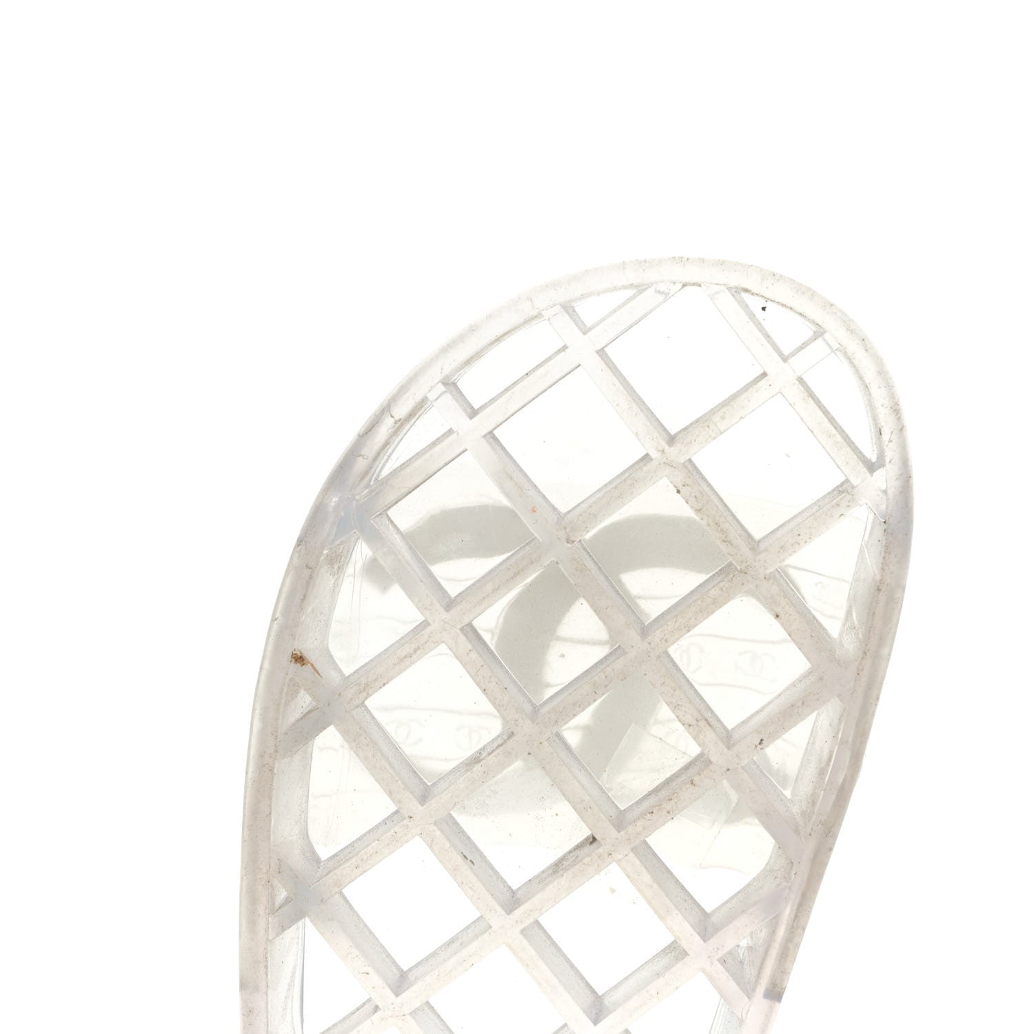 Chanel PVC Transparent CC Flat Slide Sandals White 7 of 9
