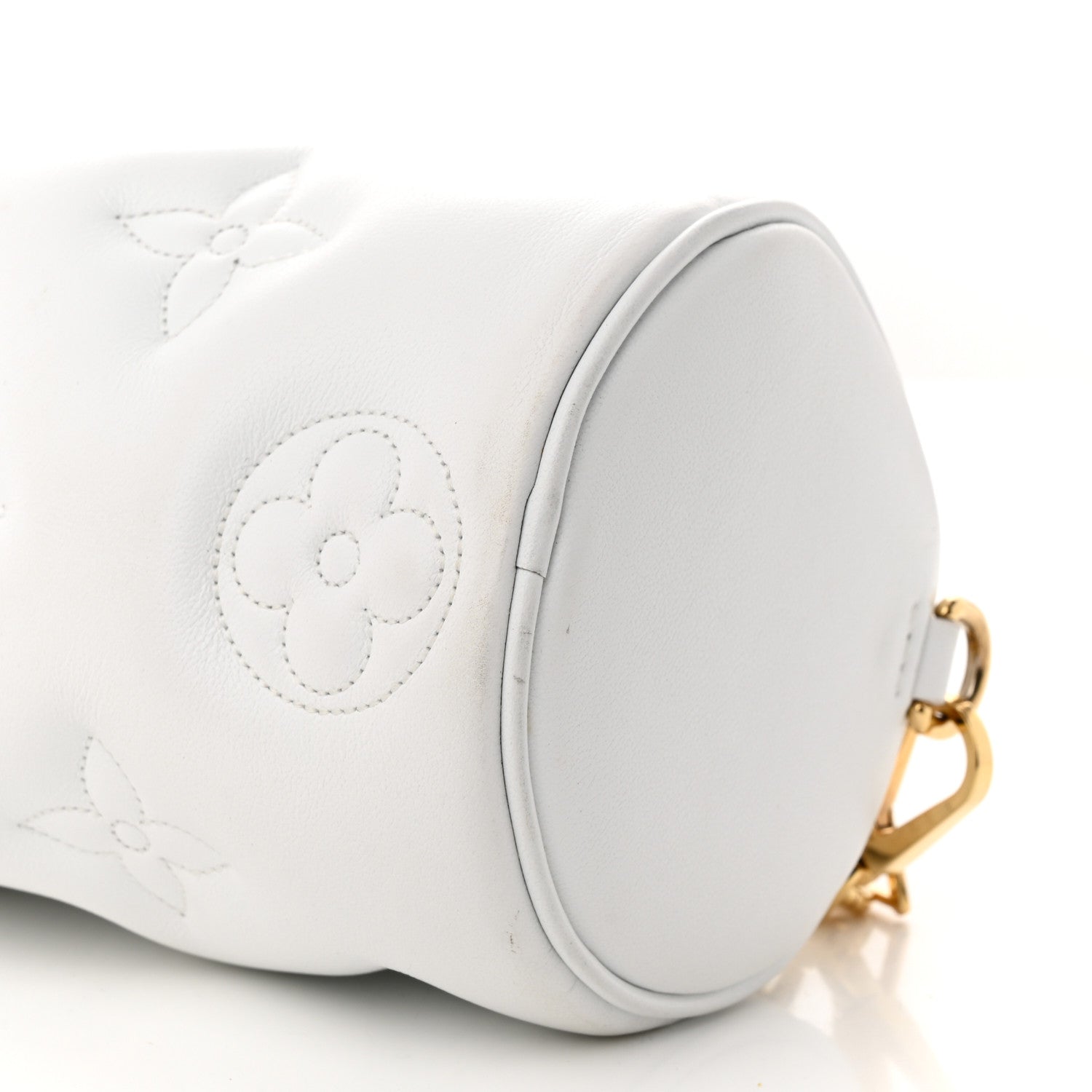 Louis Vuitton Calfskin Bubblegram Papillon BB Snow White 9 of 10