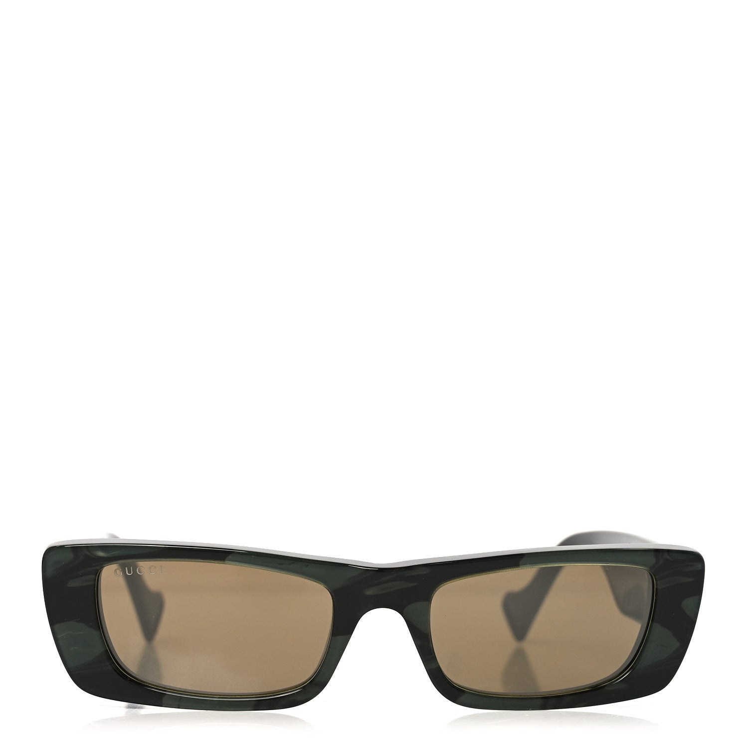 Gucci Acetate Rectangular Sunglasses GG0516S Green Bronze 2 of 7