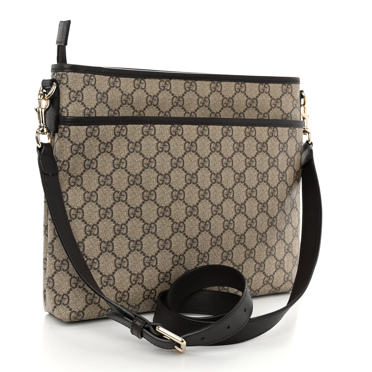 GG Plus Monogram Medium Flat Messenger Bag Dark Brown