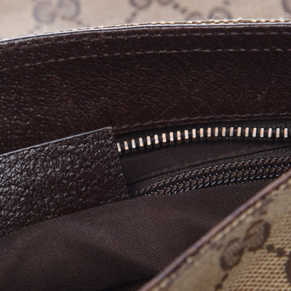 Gucci Monogram Web Medium Double Pocket Messenger Bag Dark Brown 7 of 15