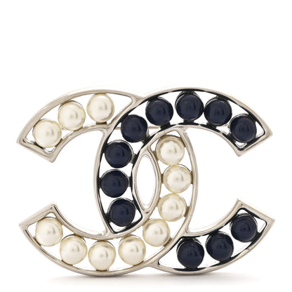 Chanel Pearl CC Brooch Blue Silver 1 of 4