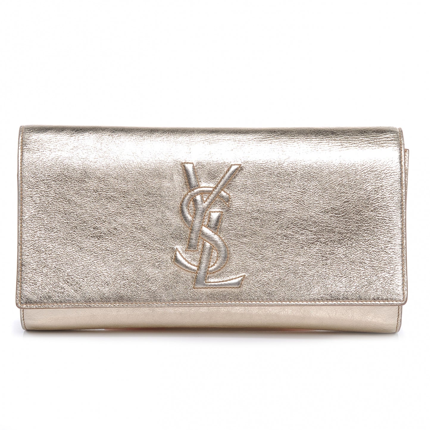 Leather Belle de Jour Clutch Gold