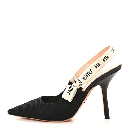 Christian Dior Technical Canvas Ribbon J Adior Slingback 100mm Pumps 40 Black 1 of 9